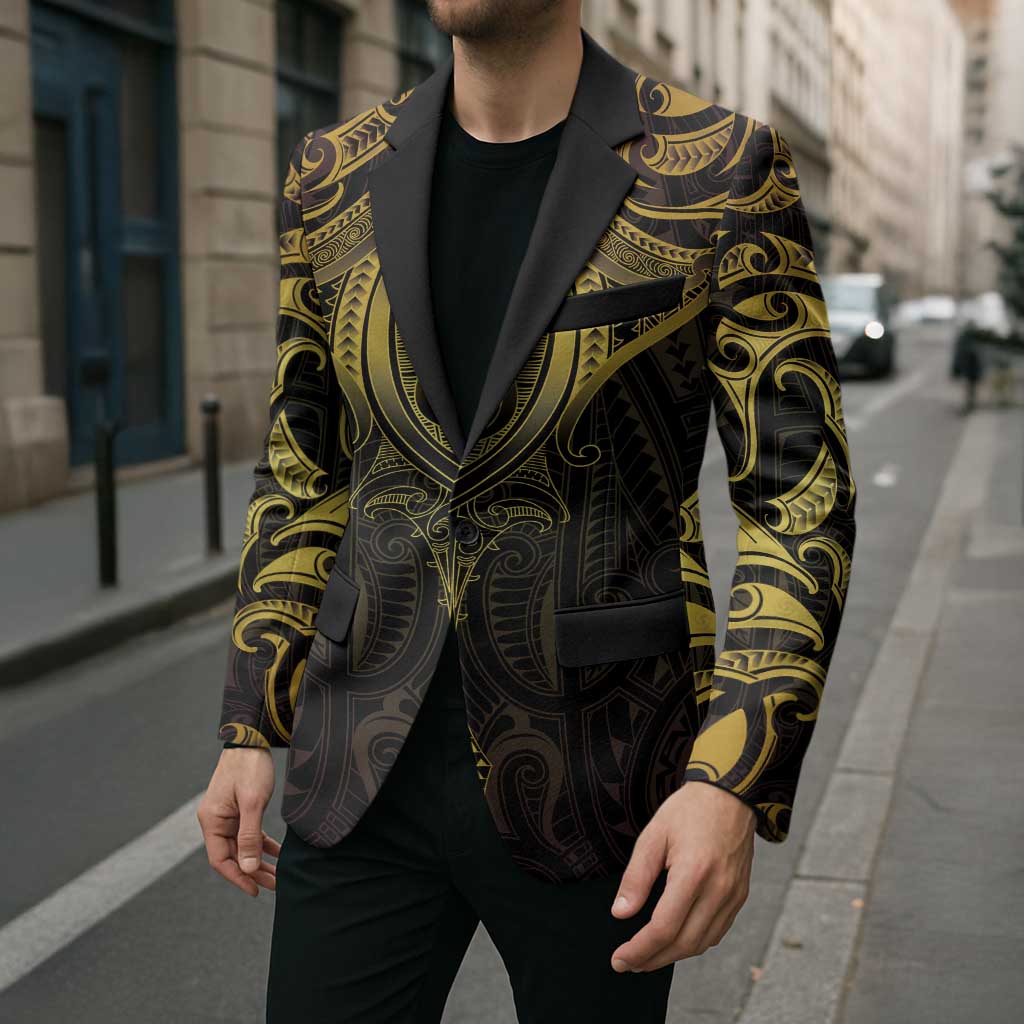 New Zealand Aotearoa Blazer Maori Manta Ray Moko Gold LT05 - Polynesian Pride