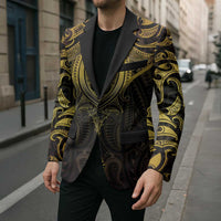 New Zealand Aotearoa Blazer Maori Manta Ray Moko Gold LT05 - Polynesian Pride