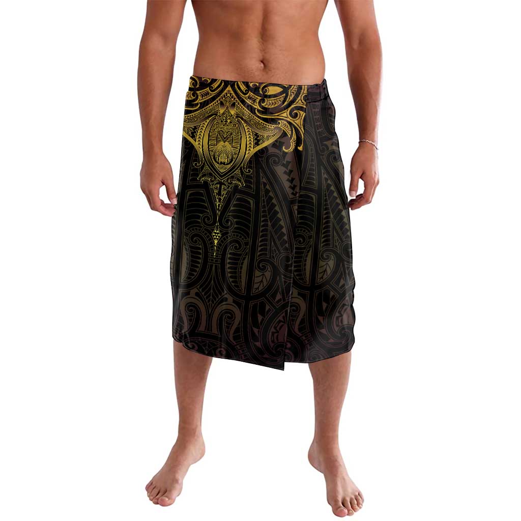 New Zealand Aotearoa Lavalava Maori Manta Ray Moko Gold LT05 Gold - Polynesian Pride