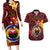 Personalized Papua New Guinea Gulf Province Couples Matching Long Sleeve Bodycon Dress and Hawaiian Shirt Mix Coat Of Arms Polynesian Pattern LT05 Red - Polynesian Pride