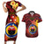 Personalized Papua New Guinea Gulf Province Couples Matching Short Sleeve Bodycon Dress and Hawaiian Shirt Mix Coat Of Arms Polynesian Pattern LT05 Red - Polynesian Pride