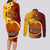 Papua New Guinea Western Province Couples Matching Long Sleeve Bodycon Dress and Long Sleeve Button Shirts Mix Coat Of Arms Polynesian Pattern LT05 - Polynesian Pride