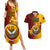 Papua New Guinea Western Province Couples Matching Summer Maxi Dress and Hawaiian Shirt Mix Coat Of Arms Polynesian Pattern LT05 Red - Polynesian Pride