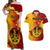 Papua New Guinea Madang Province Couples Matching Off Shoulder Maxi Dress and Hawaiian Shirt Mix Coat Of Arms Polynesian Pattern LT05 Yellow - Polynesian Pride