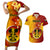 Papua New Guinea Madang Province Couples Matching Short Sleeve Bodycon Dress and Hawaiian Shirt Mix Coat Of Arms Polynesian Pattern LT05 Yellow - Polynesian Pride