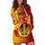 Papua New Guinea Madang Province Hoodie Dress Mix Coat Of Arms Polynesian Pattern LT05 Yellow - Polynesian Pride