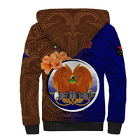 Personalized Papua New Guinea Manus Province Sherpa Hoodie Mix Coat Of Arms Polynesian Pattern LT05 - Polynesian Pride