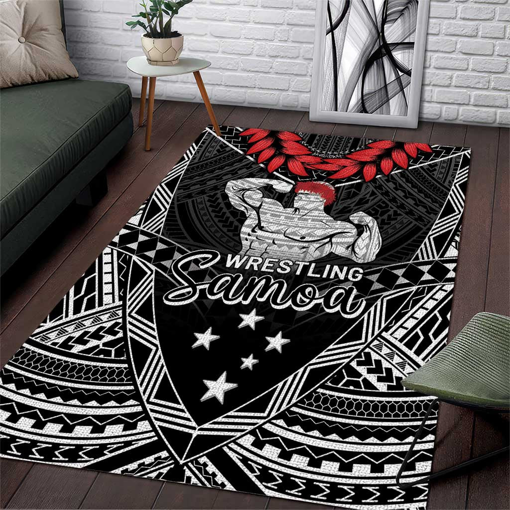 Samoa Wrestling Area Rug Samoan Wrestler Ulafala Style