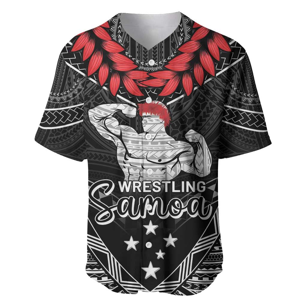 Custom Samoa Wrestling Baseball Jersey Samoan Wrestler Ulafala Style LT05 Black - Polynesian Pride