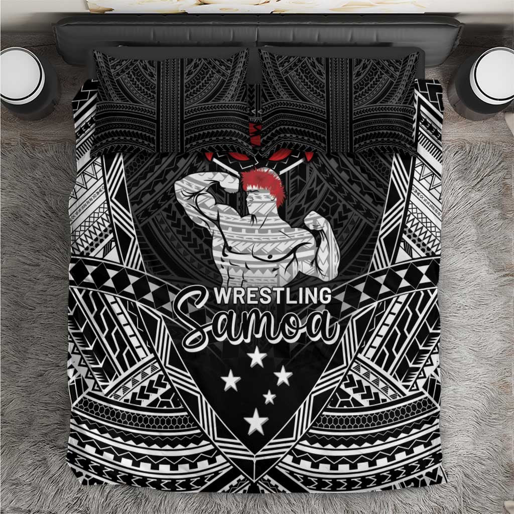 Samoa Wrestling Bedding Set Samoan Wrestler Ulafala Style LT05 Black - Polynesian Pride