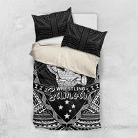 Samoa Wrestling Bedding Set Samoan Wrestler Ulafala Style LT05 US Twin 172cm x 218cm Black - Polynesian Pride