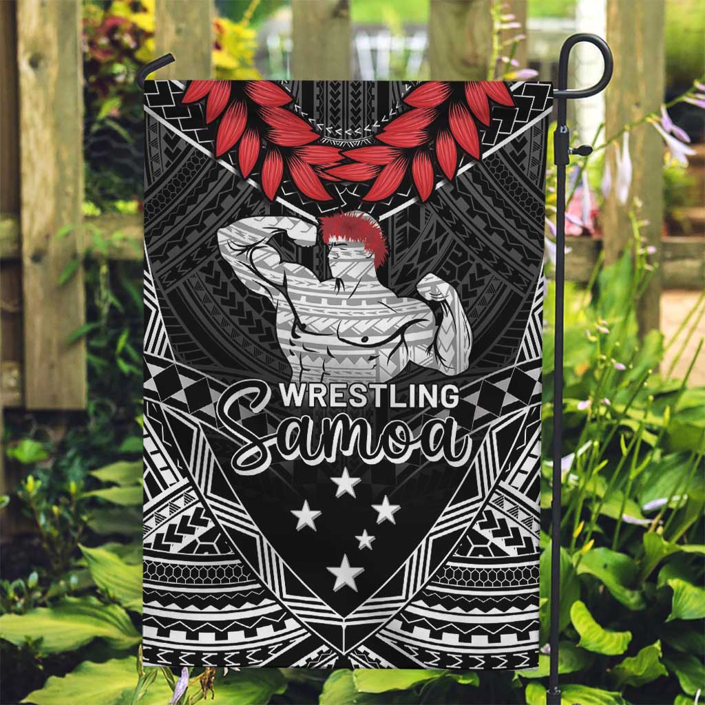 Samoa Wrestling Garden Flag Samoan Wrestler Ulafala Style LT05 Garden Flag Black - Polynesian Pride