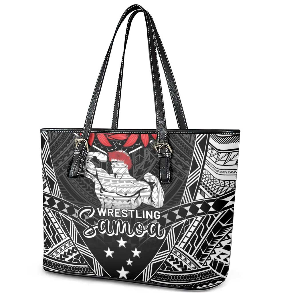 Samoa Wrestling Leather Tote Bag Samoan Wrestler Ulafala Style LT05 - Polynesian Pride