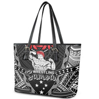 Samoa Wrestling Leather Tote Bag Samoan Wrestler Ulafala Style LT05 - Polynesian Pride