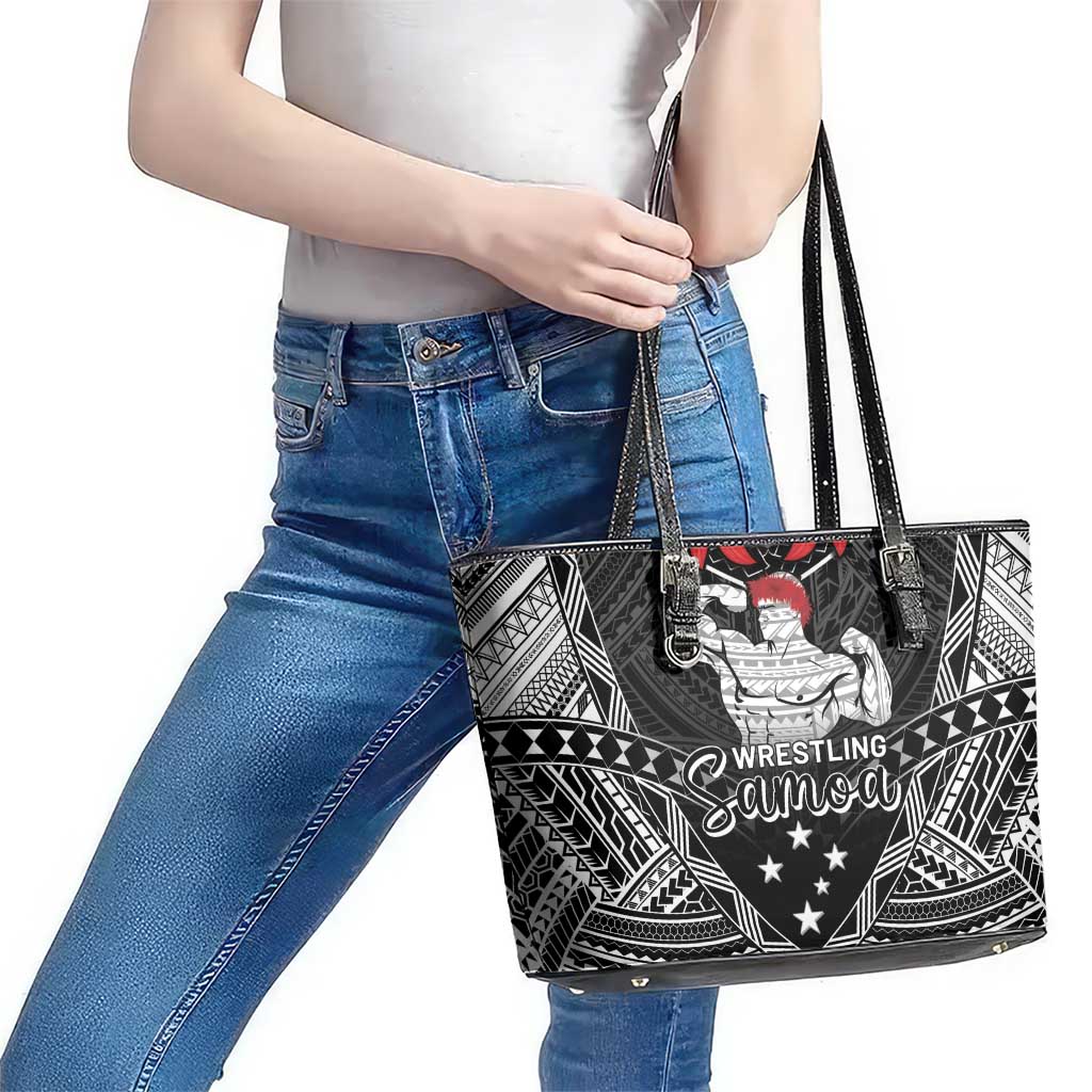 Samoa Wrestling Leather Tote Bag Samoan Wrestler Ulafala Style LT05 - Polynesian Pride