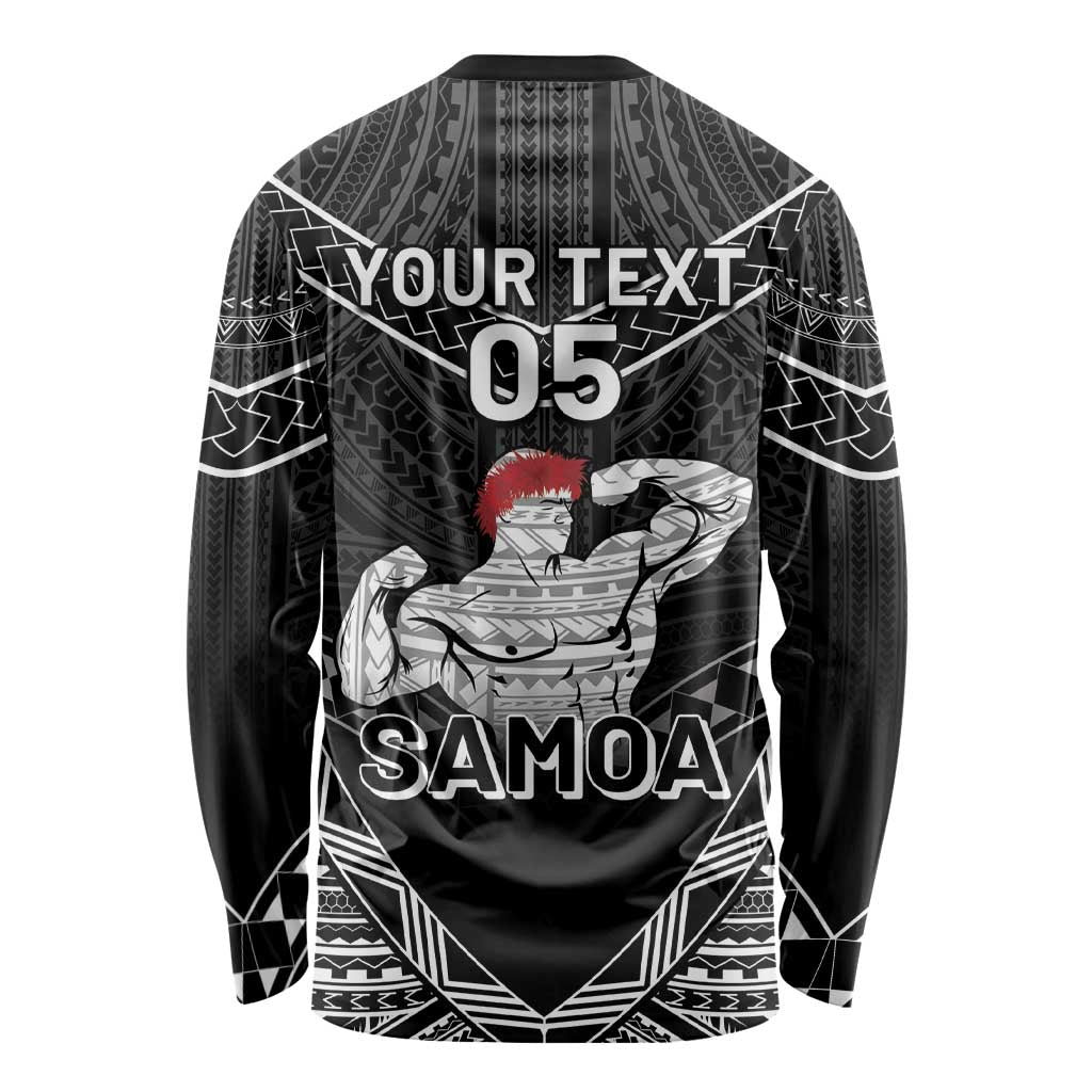 Custom Samoa Wrestling Long Sleeve Shirt Samoan Wrestler Ulafala Style LT05 - Polynesian Pride