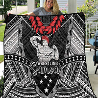 Samoa Wrestling Quilt Samoan Wrestler Ulafala Style LT05 Black - Polynesian Pride
