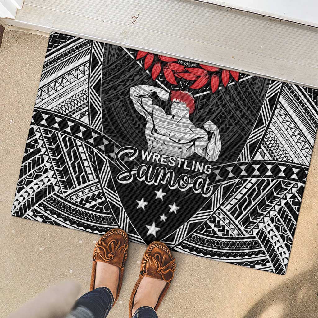 Samoa Wrestling Rubber Doormat Samoan Wrestler Ulafala Style LT05 - Polynesian Pride