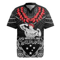 Custom Samoa Wrestling Rugby Jersey Samoan Wrestler Ulafala Style LT05 Black - Polynesian Pride