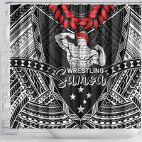 Samoa Wrestling Shower Curtain Samoan Wrestler Ulafala Style LT05 - Polynesian Pride