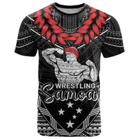 Custom Samoa Wrestling T Shirt Samoan Wrestler Ulafala Style LT05 Black - Polynesian Pride