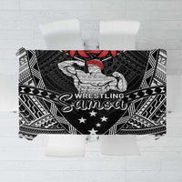 Samoa Wrestling Tablecloth Samoan Wrestler Ulafala Style LT05 Black - Polynesian Pride