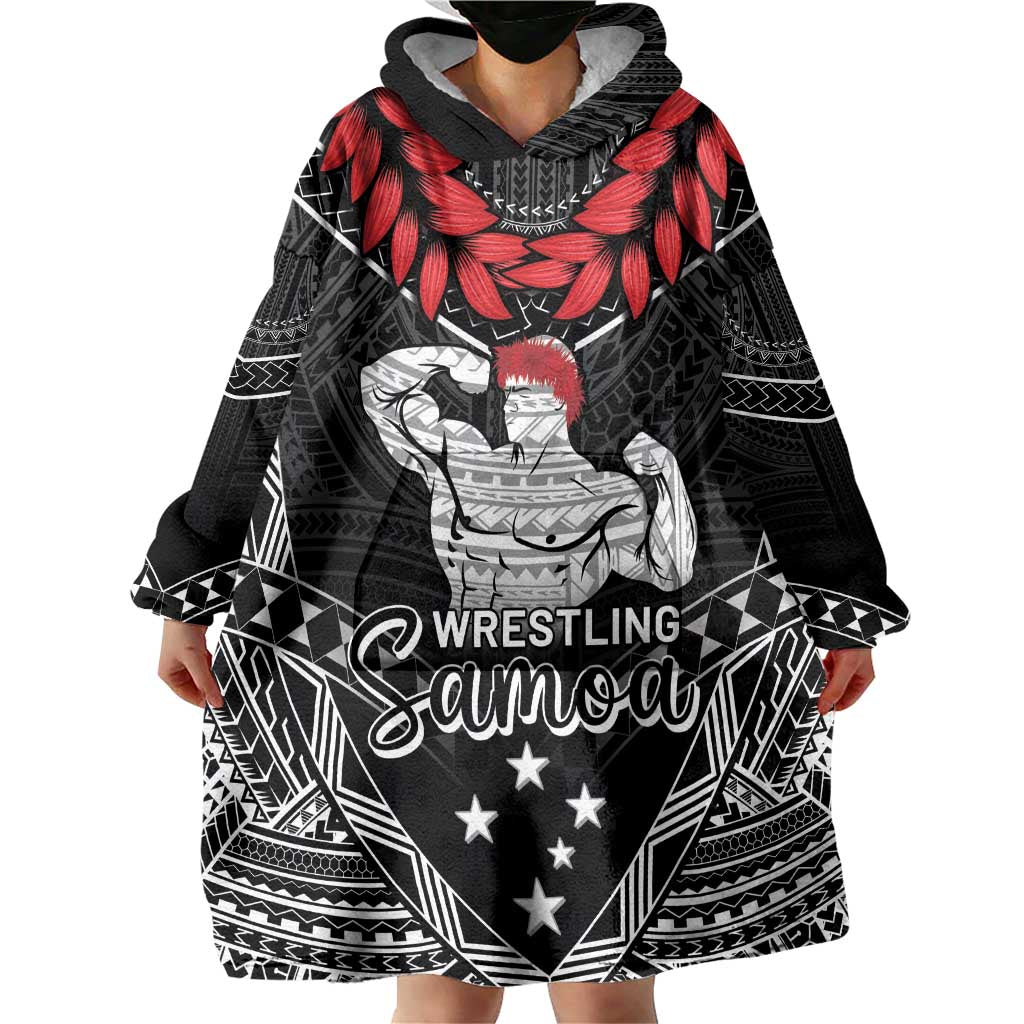 Custom Samoa Wrestling Wearable Blanket Hoodie Samoan Wrestler Ulafala Style LT05 - Polynesian Pride