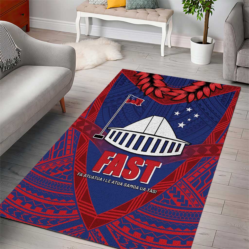 FAST Party Samoa Area Rug Samoan Coat Of Arms Ulafala Style LT05 - Polynesian Pride