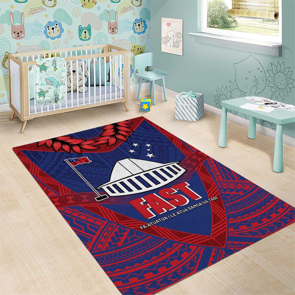 FAST Party Samoa Area Rug Samoan Coat Of Arms Ulafala Style LT05 - Polynesian Pride