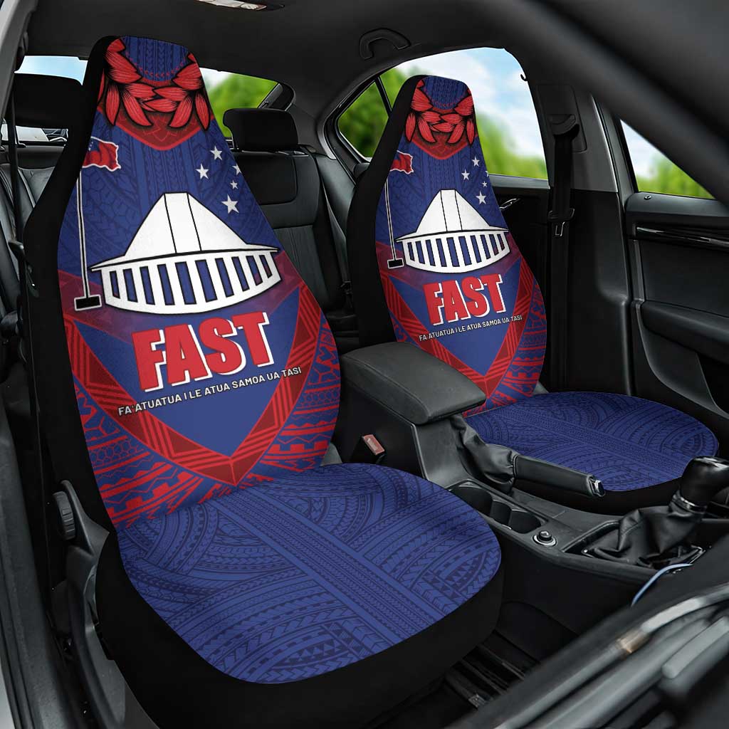 FAST Party Samoa Car Seat Cover Samoan Coat Of Arms Ulafala Style LT05 One Size Blue - Polynesian Pride