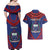 Personalised FAST Party Samoa Couples Matching Off Shoulder Maxi Dress and Hawaiian Shirt Samoan Coat Of Arms Ulafala Style