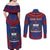 Personalised FAST Party Samoa Couples Matching Off Shoulder Maxi Dress and Long Sleeve Button Shirt Samoan Coat Of Arms Ulafala Style