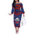 Personalised FAST Party Samoa Off The Shoulder Long Sleeve Dress Samoan Coat Of Arms Ulafala Style