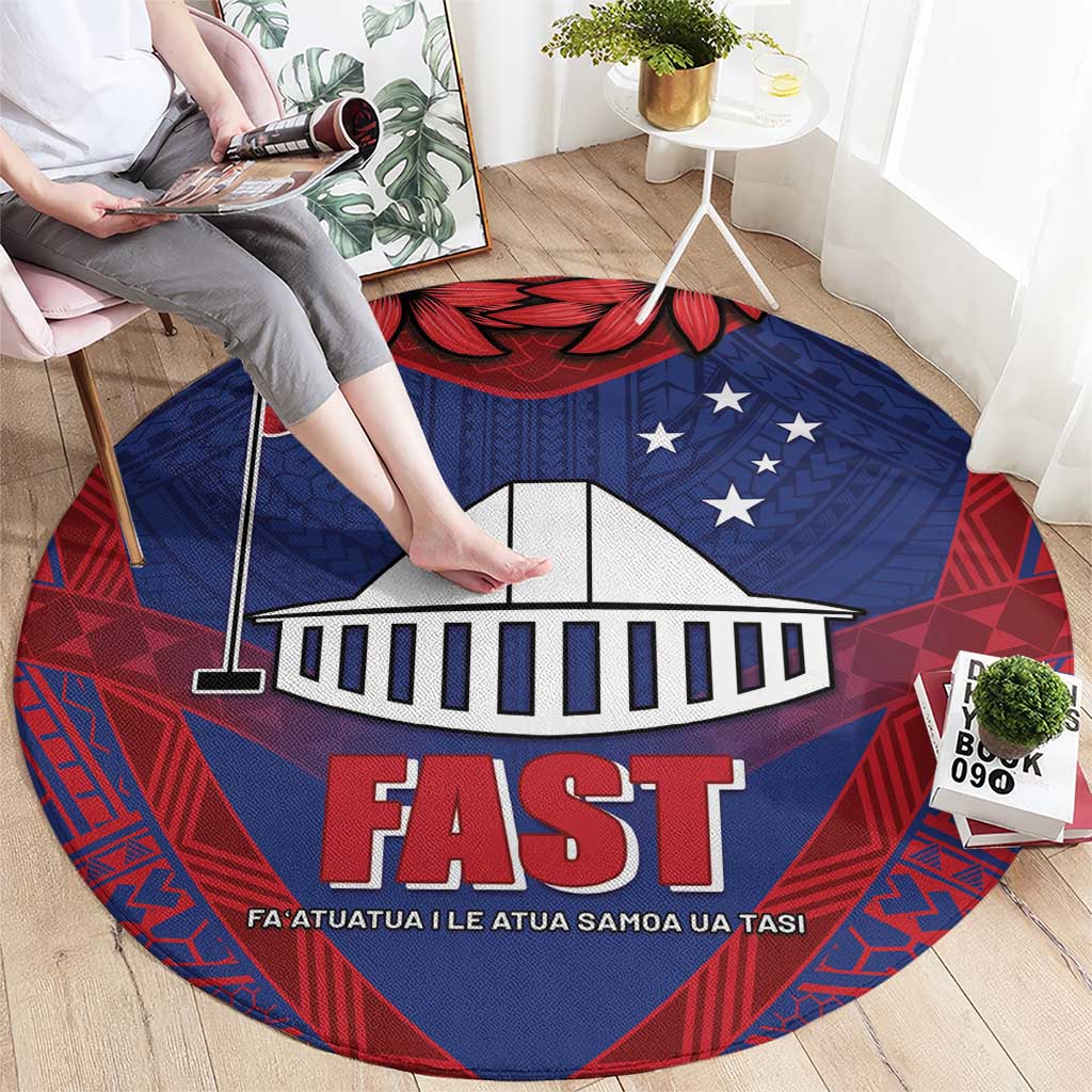 FAST Party Samoa Round Carpet Samoan Coat Of Arms Ulafala Style LT05 - Polynesian Pride