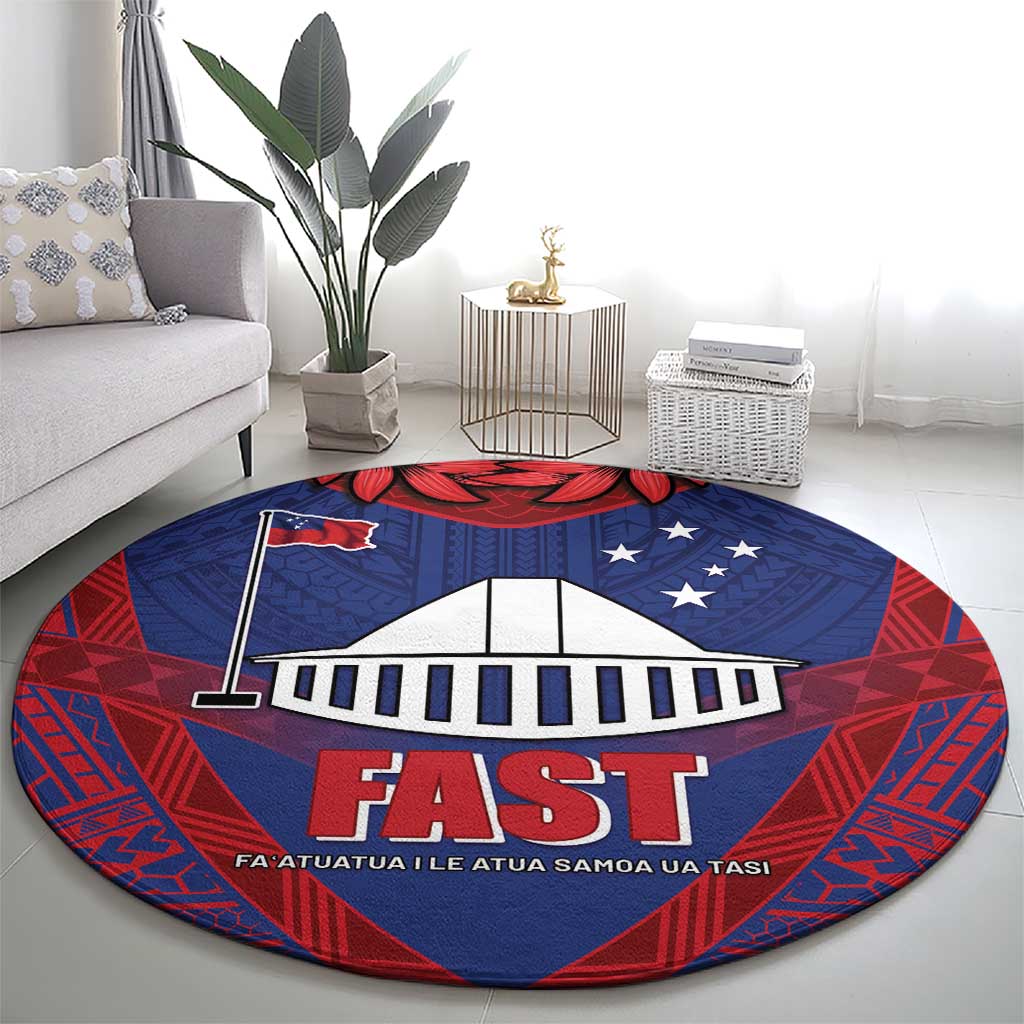 FAST Party Samoa Round Carpet Samoan Coat Of Arms Ulafala Style LT05 - Polynesian Pride