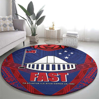 FAST Party Samoa Round Carpet Samoan Coat Of Arms Ulafala Style LT05 - Polynesian Pride