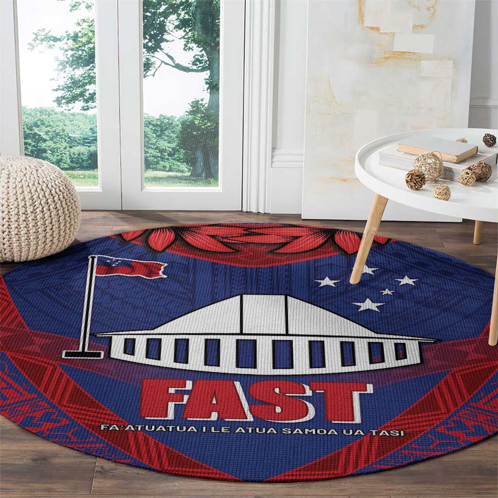 FAST Party Samoa Round Carpet Samoan Coat Of Arms Ulafala Style LT05 - Polynesian Pride