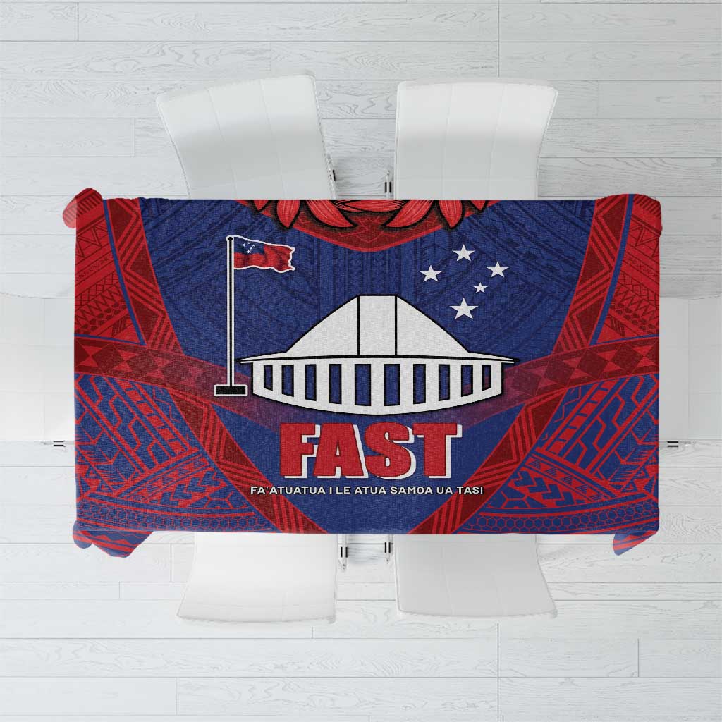 FAST Party Samoa Tablecloth Samoan Coat Of Arms Ulafala Style LT05 Blue - Polynesian Pride