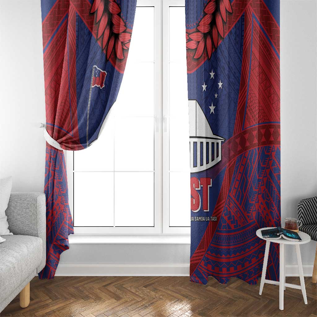 FAST Party Samoa Window Curtain Samoan Coat Of Arms Ulafala Style LT05 - Polynesian Pride