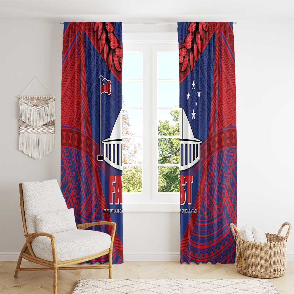 FAST Party Samoa Window Curtain Samoan Coat Of Arms Ulafala Style LT05 - Polynesian Pride