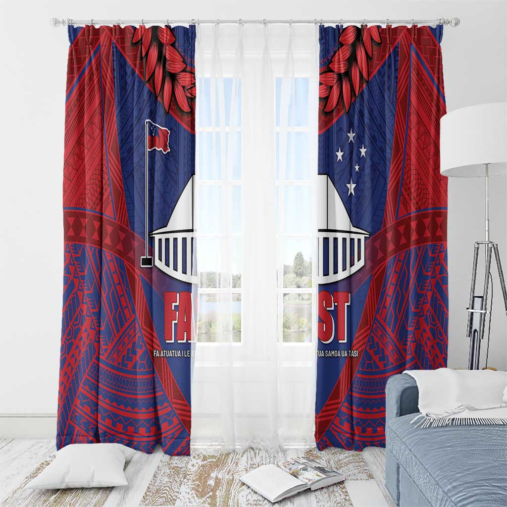 FAST Party Samoa Window Curtain Samoan Coat Of Arms Ulafala Style LT05 - Polynesian Pride