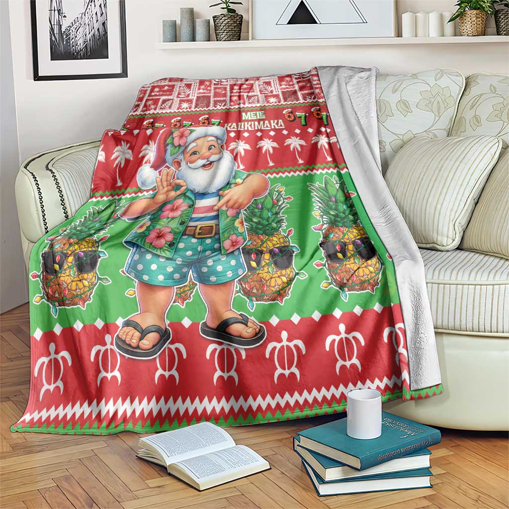 Mele Kalikimaka Hawaii Christmas Blanket Funny Santa 67 Gen Alpha Slang LT05 Red - Polynesian Pride