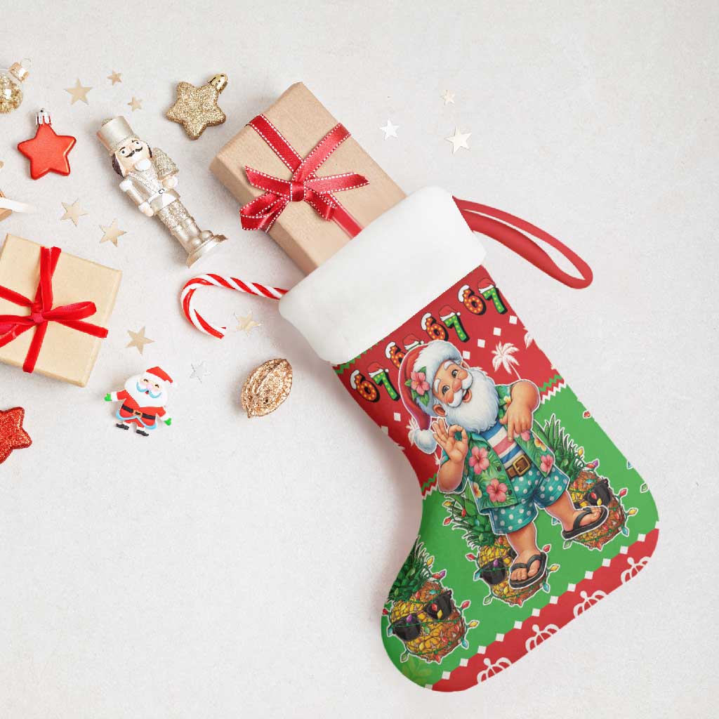 Mele Kalikimaka Hawaii Christmas Stocking Funny Santa 67 Gen Alpha Slang LT05 - Polynesian Pride