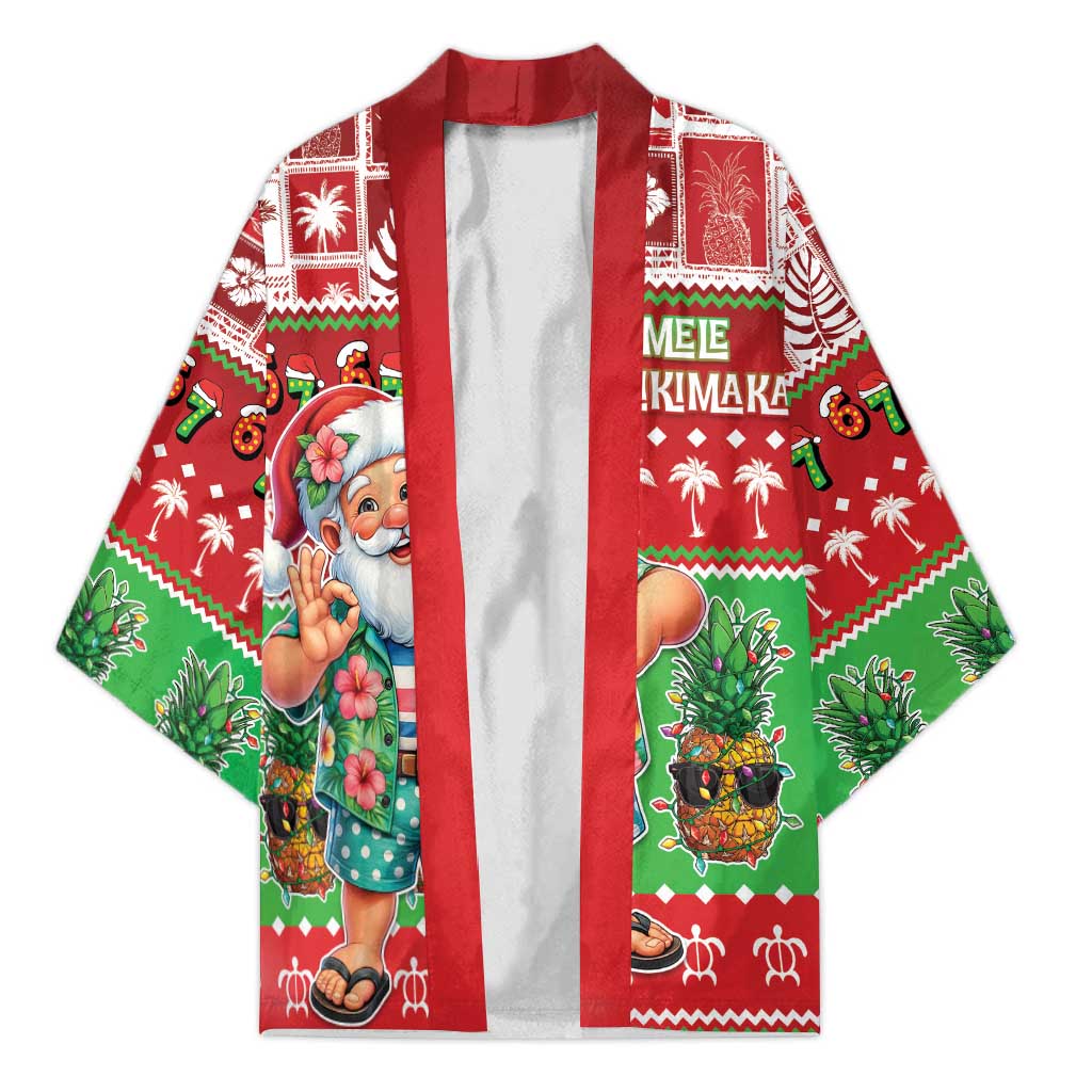 Mele Kalikimaka Hawaii Christmas Kimono Funny Santa 67 Gen Alpha Slang LT05 Unisex Red - Polynesian Pride