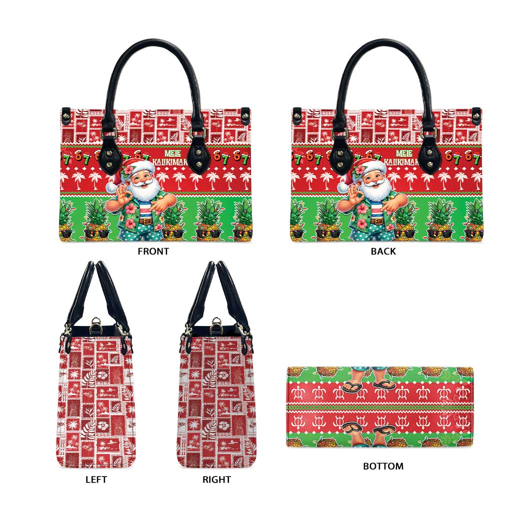 Mele Kalikimaka Hawaii Christmas Leather Bag Funny Santa 67 Gen Alpha Slang LT05 - Polynesian Pride