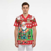 Mele Kalikimaka Hawaii Christmas Scrub Top Funny Santa 67 Gen Alpha Slang LT05 - Polynesian Pride