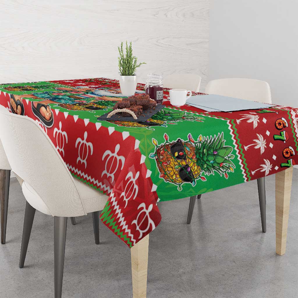 Mele Kalikimaka Hawaii Christmas Tablecloth Funny Santa 67 Gen Alpha Slang LT05 - Polynesian Pride