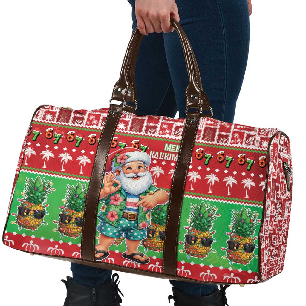 Mele Kalikimaka Hawaii Christmas Travel Bag Funny Santa 67 Gen Alpha Slang LT05 - Polynesian Pride