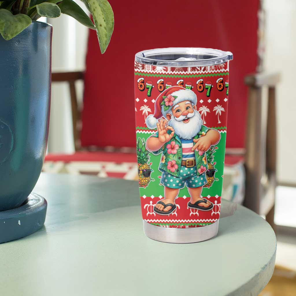 Mele Kalikimaka Hawaii Christmas Tumbler Cup Funny Santa 67 Gen Alpha Slang LT05 - Polynesian Pride
