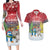 Personalised Christmas In July Couples Matching Long Sleeve Bodycon Dress and Hawaiian Shirt Funny Dabbing Dance Koala And Blue Penguins